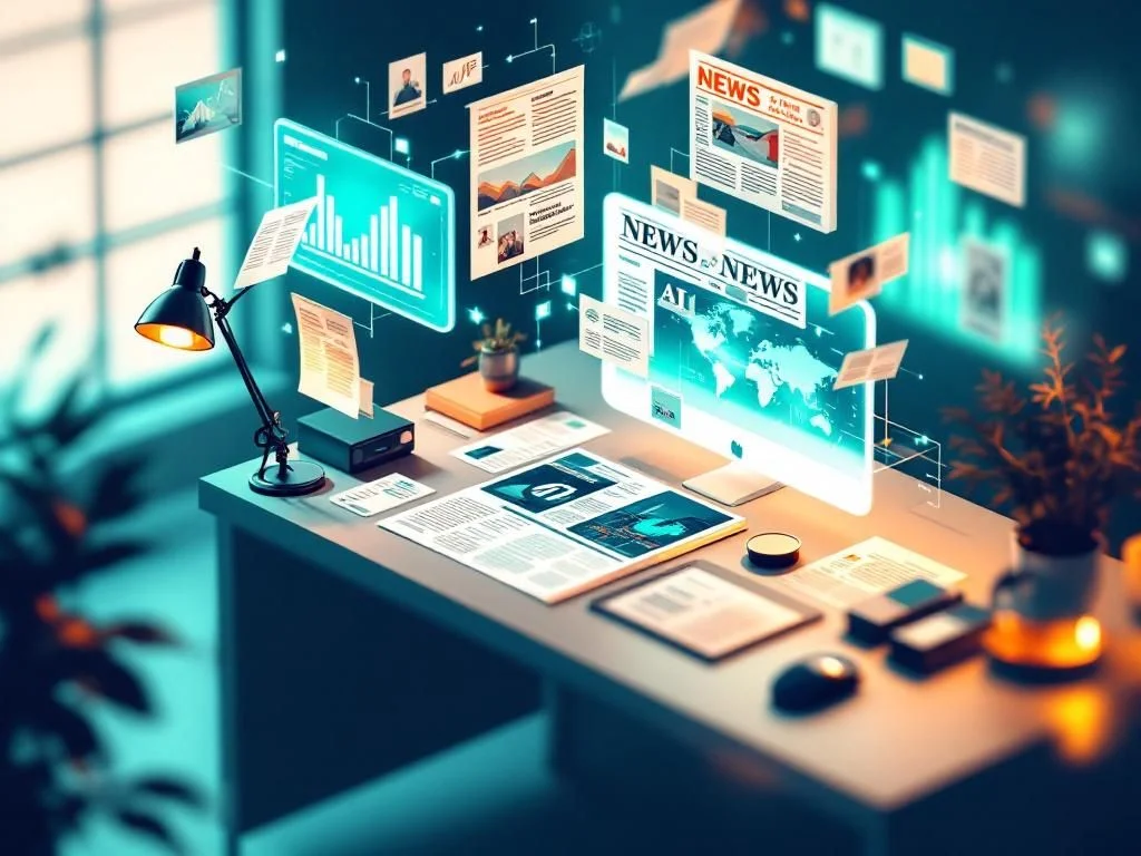 AI Weekly roundup visualization showing comparative chart of machine learning models with futuristic tech icons and graphics