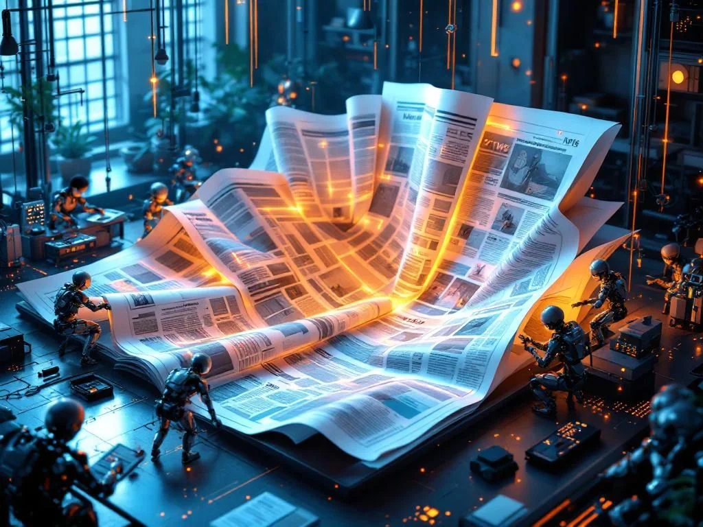 AI Weekly roundup visualization: Futuristic comparison chart of AI models with performance metrics and tech icons