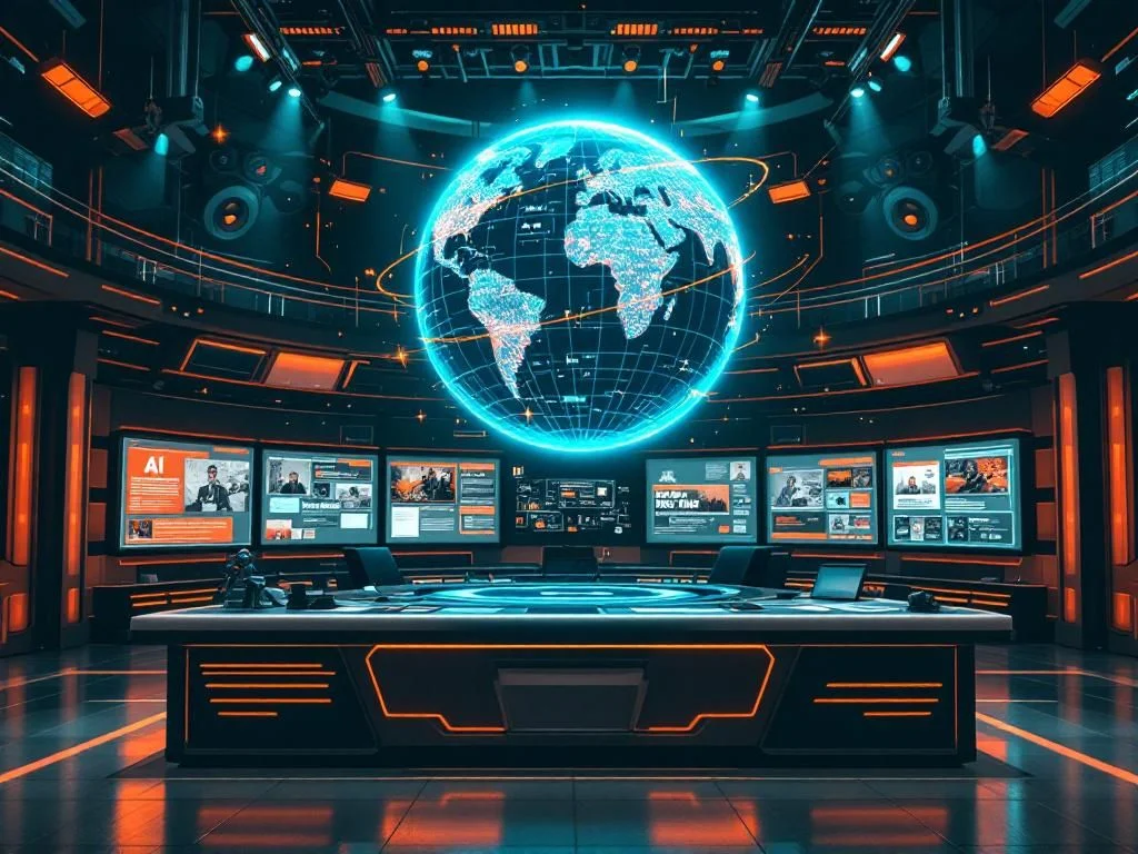 AI Weekly roundup visualization: comparative chart of advanced machine learning models with futuristic tech performance metrics