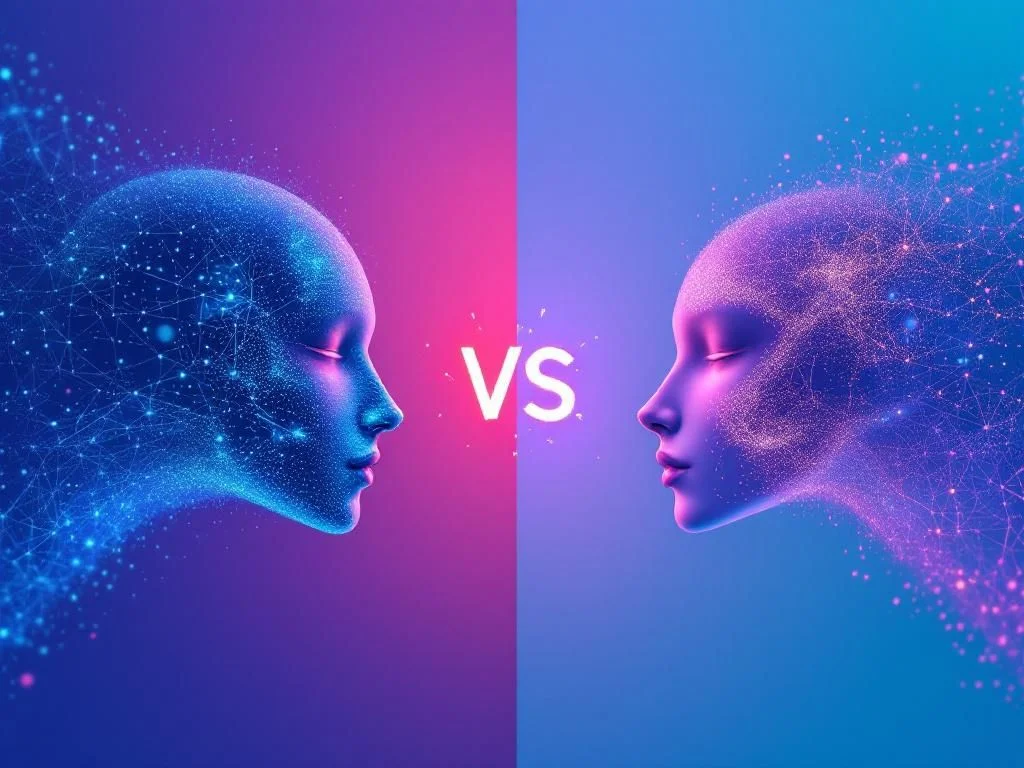 Сравнительная инфографика DeepSeek R1T Chimera и Llama 3.3 70B с футуристическими графиками производительности и иконками моделей ИИ