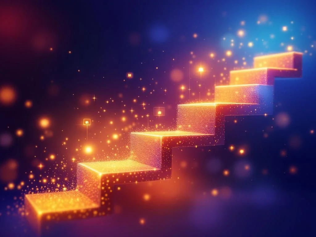 Gráfico comparativo de modelos de IA empresarial con visualización tecnológica futurista e iconos de rendimiento de diferentes soluciones