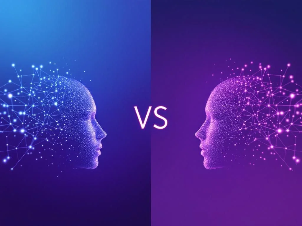 Vergleichende Leistungsdiagramm der KI-Modelle Gemini 3.1 Pro und Claude Sonnet 4.6 mit futuristischer Technologie-Visualisierung