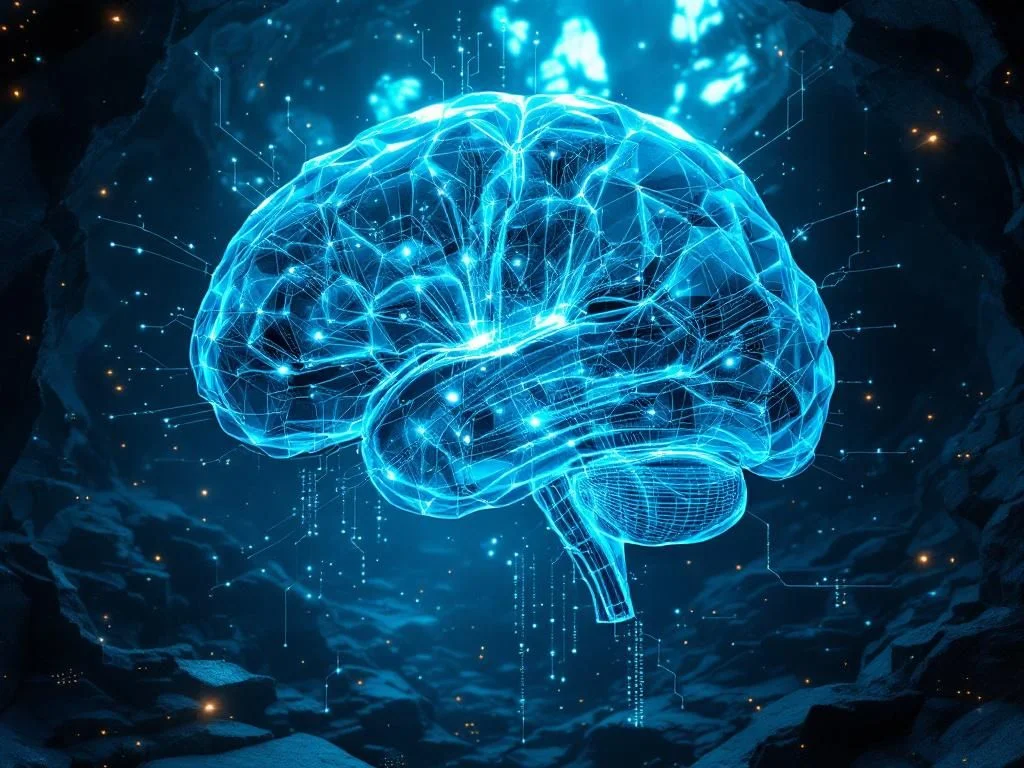 Futuristic visualization comparing GPT-5 Pro extended reasoning performance across AI model icons and technical chart