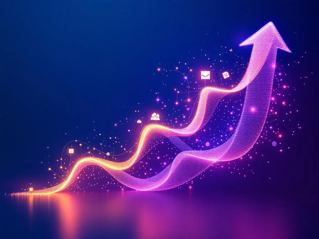 Infografía futurista que compara modelos de lenguaje SLM y LLM con iconos tecnológicos y gráficos de rendimiento