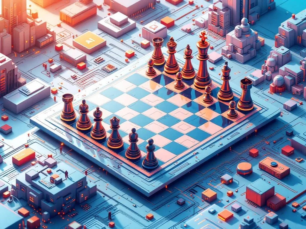 Футуристическая инфографика с топ-10 AI моделями, сравнение OpenAI, Anthropic, Google и Mistral в технологическом дизайне