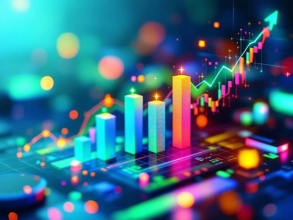 Futuristic comparison chart showing AI model performance metrics with sleek tech visualization and model icons
